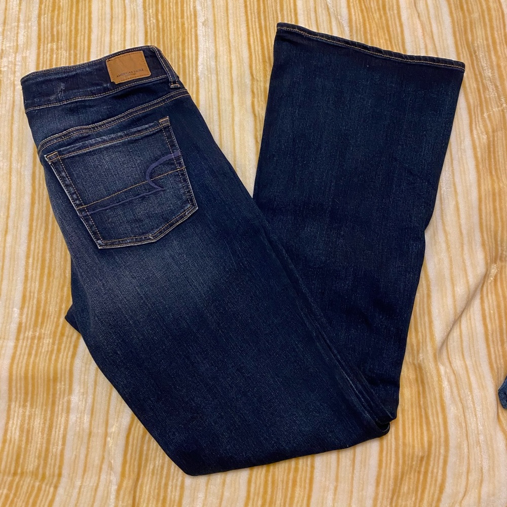 American Eagle dark wash flare size 12 long